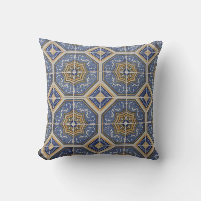 Portuguese tile throw pillow (Front)