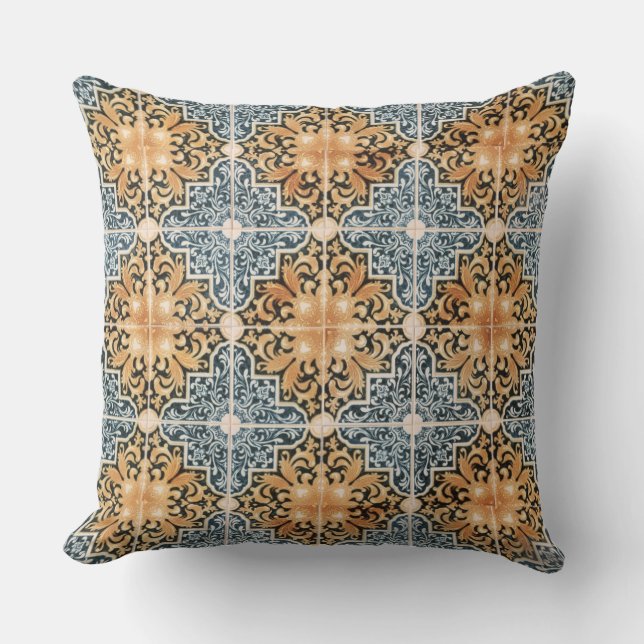 Portuguese Tile Throw Pillow (Front)
