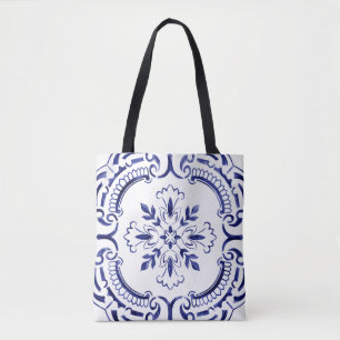 Portuguese tile unique design tote bag