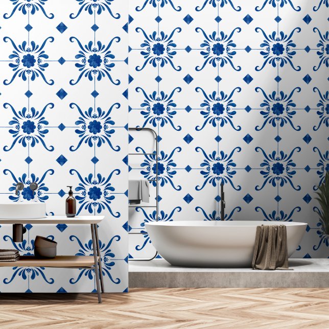 Portuguese tile wallpaper  (Bathroom)