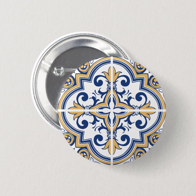 Portuguese tiles 1 button (Front & Back)