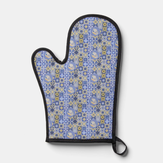 Portuguese Tiles and Sardines Oven Mitt (Front)