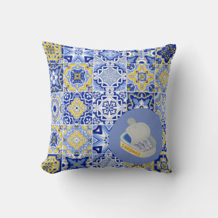 Portuguese Tiles and Sardines Throw Pillow