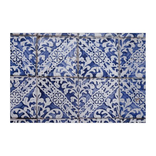 Portuguese Tiles _ Azulejo Blue and White Floral Acrylic Print