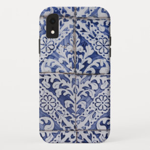 Portuguese Tiles - Azulejo Blue and White Floral iPhone XR Case