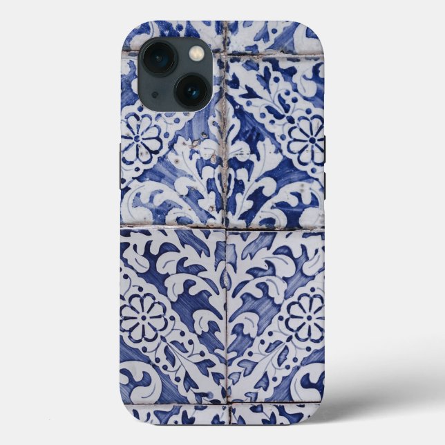 Portuguese Tiles - Azulejo Blue and White Floral Case-Mate iPhone Case (Back)
