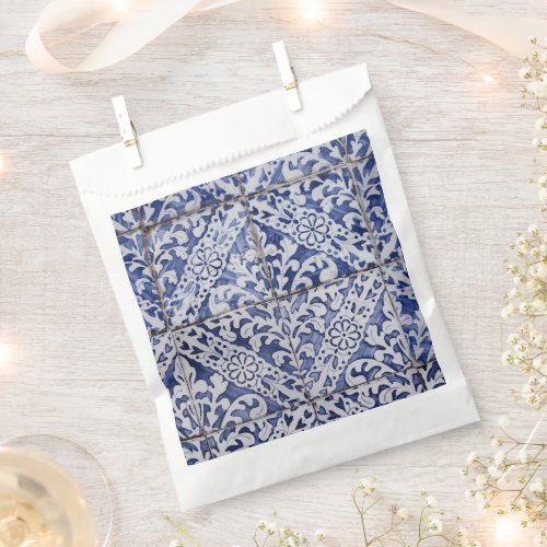 Portuguese Tiles _ Azulejo Blue and White Floral Favor Bag