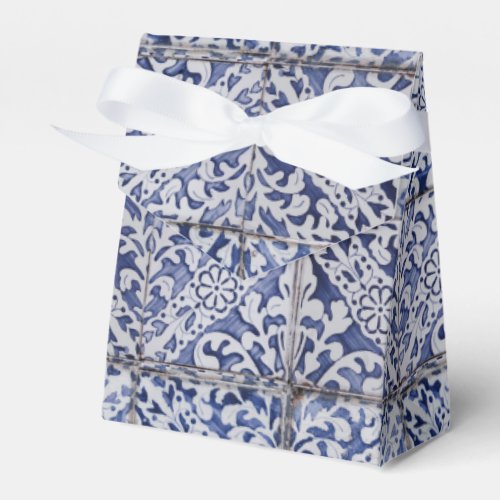 Portuguese Tiles _ Azulejo Blue and White Floral Favor Boxes