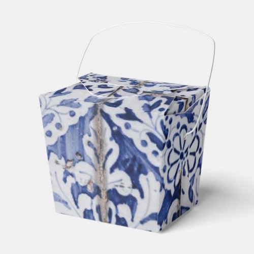 Portuguese Tiles _ Azulejo Blue and White Floral Favor Boxes