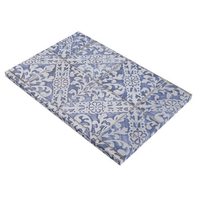 Portuguese Tiles - Azulejo Blue and White Floral Gallery Wrap (3/4)