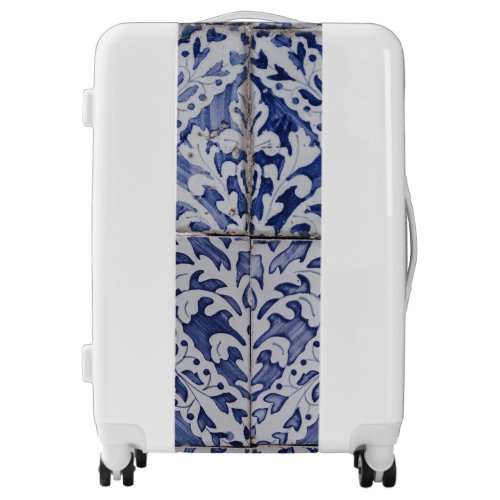 Portuguese Tiles _ Azulejo Blue and White Floral Luggage