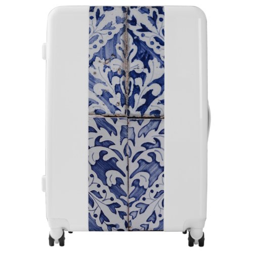 Portuguese Tiles _ Azulejo Blue and White Floral Luggage