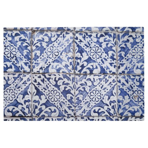 Portuguese Tiles _ Azulejo Blue and White Floral Metal Print