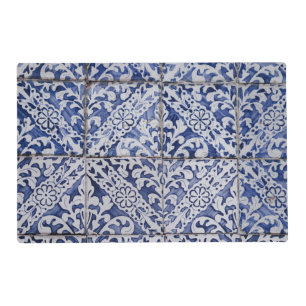 Portuguese Tiles - Azulejo Blue and White Floral Placemat