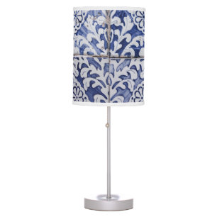 Portuguese Tiles - Azulejo Blue and White Floral Table Lamp