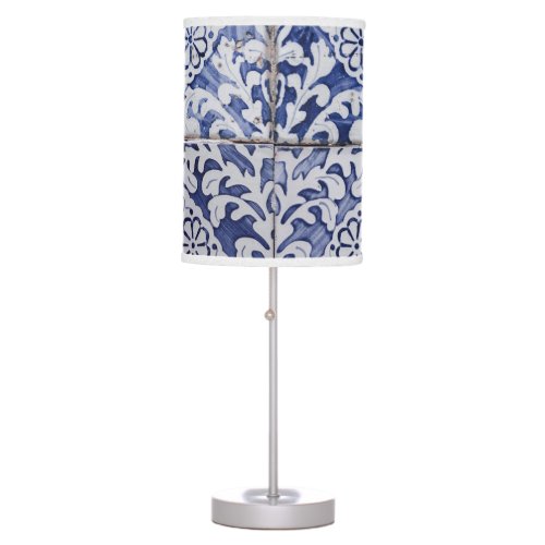 Portuguese Tiles _ Azulejo Blue and White Floral Table Lamp