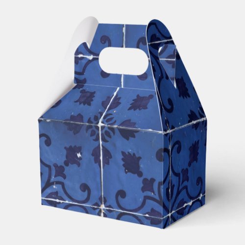 Portuguese Tiles _ Azulejo Blue Floral Leaf Design Favor Boxes