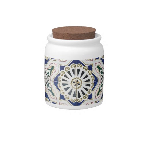 Portuguese Tiles _ Azulejo Colorful Geometric Candy Jar