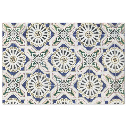 Portuguese Tiles _ Azulejo Colorful Geometric Tissue Paper