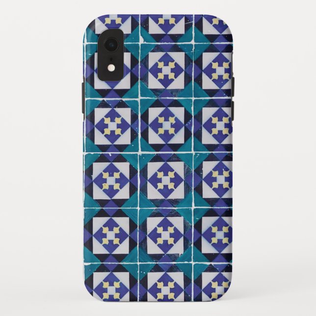 Portuguese Tiles - Azulejo Diamond Geometric Case-Mate iPhone Case (Back)