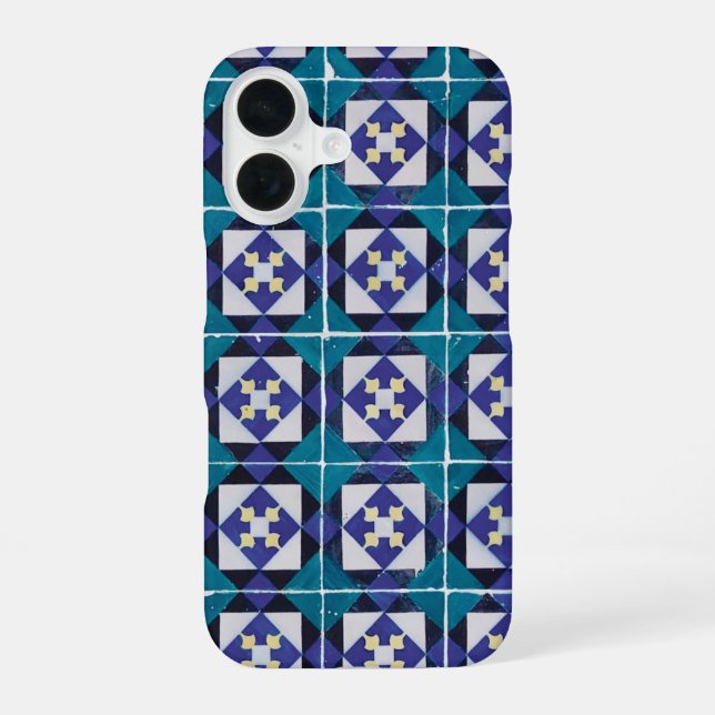Portuguese Tiles - Azulejo Diamond Geometric iPhone Case (Back)