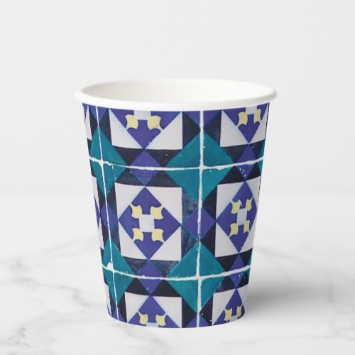 Portuguese Tiles _ Azulejo Diamond Geometric Paper Cups