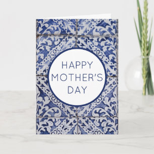 Portuguese Tiles - Azulejo Mother's Day Holiday Card