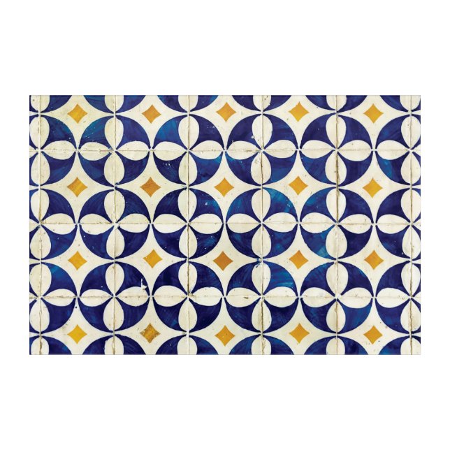 Portuguese Tiles - Azulejo Pattern Design Acrylic Print (Front)