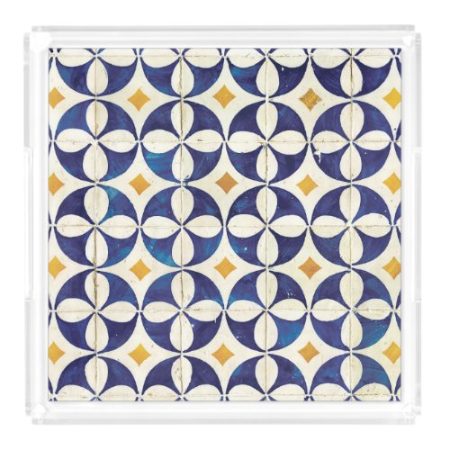 Portuguese Tiles _ Azulejo Pattern Design Acrylic Tray