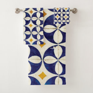 Portuguese Tiles - Azulejo Pattern Design Bath Towel Set