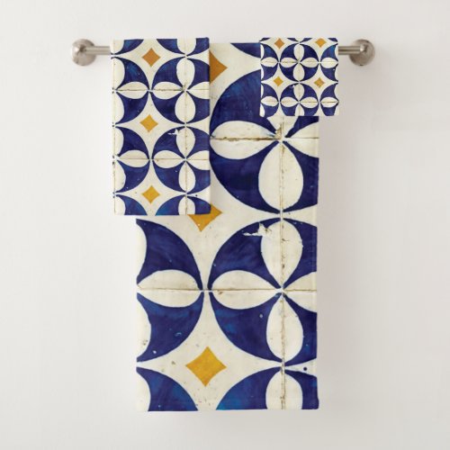 Portuguese Tiles _ Azulejo Pattern Design Bath Towel Set