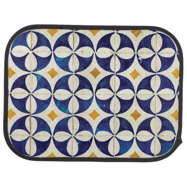 Portuguese Tiles - Azulejo Pattern Design Car Floor Mat (Rear)