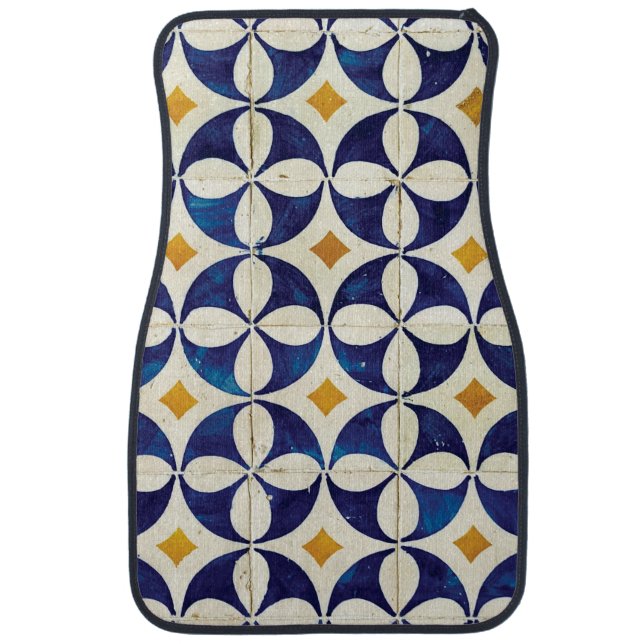 Portuguese Tiles - Azulejo Pattern Design Car Floor Mat (Front)