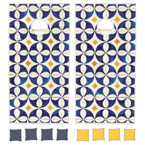 Portuguese Tiles _ Azulejo Pattern Design Cornhole Set