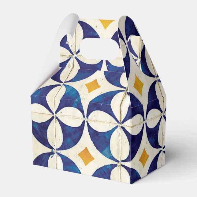 Portuguese Tiles - Azulejo Pattern Design Favor Boxes (Front Side)