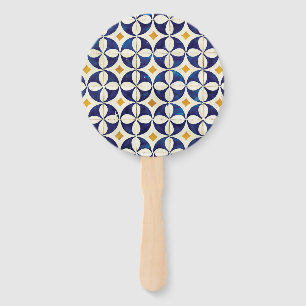 Portuguese Tiles - Azulejo Pattern Design Hand Fan