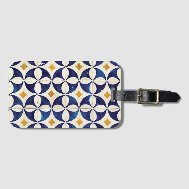 Portuguese Tiles - Azulejo Pattern Design Luggage Tag (Front Horizontal)