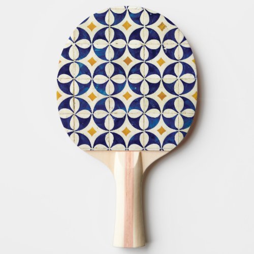 Portuguese Tiles _ Azulejo Pattern Design Ping Pong Paddle