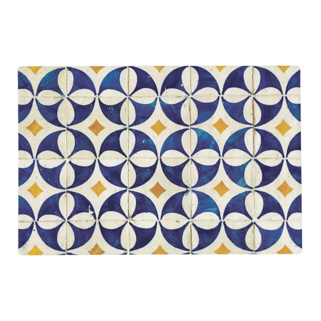 Portuguese Tiles - Azulejo Pattern Design Placemat (Front)