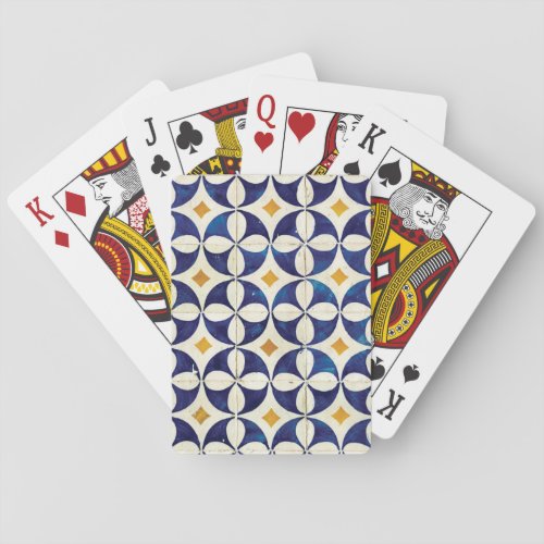 Portuguese Tiles _ Azulejo Pattern Design Poker Cards
