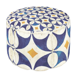 Portuguese Tiles - Azulejo Pattern Design Pouf