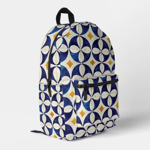 Portuguese Tiles _ Azulejo Pattern Design Printed Backpack