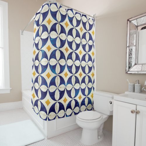 Portuguese Tiles _ Azulejo Pattern Design Shower Curtain