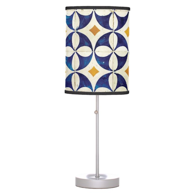 Portuguese Tiles - Azulejo Pattern Design Table Lamp (Front)