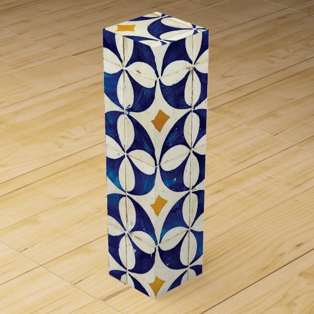 Portuguese Tiles - Azulejo Pattern Design Wine Box (Front)