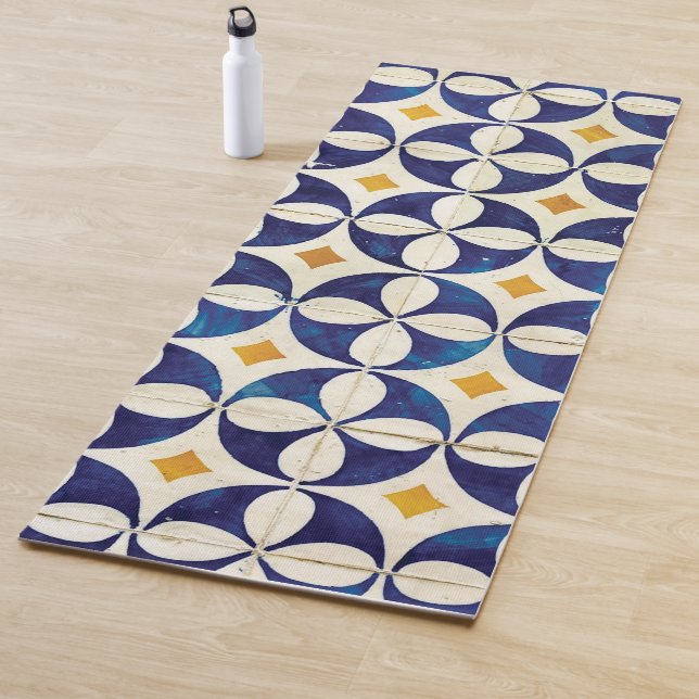 Portuguese Tiles - Azulejo Pattern Design Yoga Mat (In Situ)