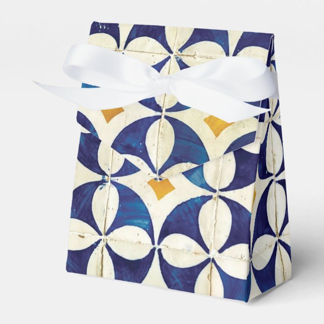 Portuguese Tiles - Azulejo Pattern Favor Boxes (Front Side)