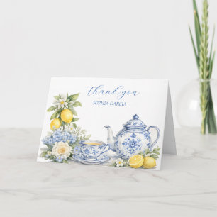 Portuguese Tiles Blue Bridal Shower Thank you  Card