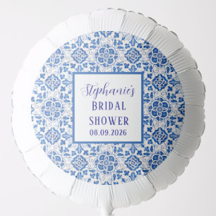 Portuguese Tiles Blue Mediterranean Bridal shower Balloon