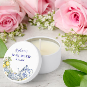 Portuguese Tiles Blue Mediterranean Bridal shower Mini Candle Favors
